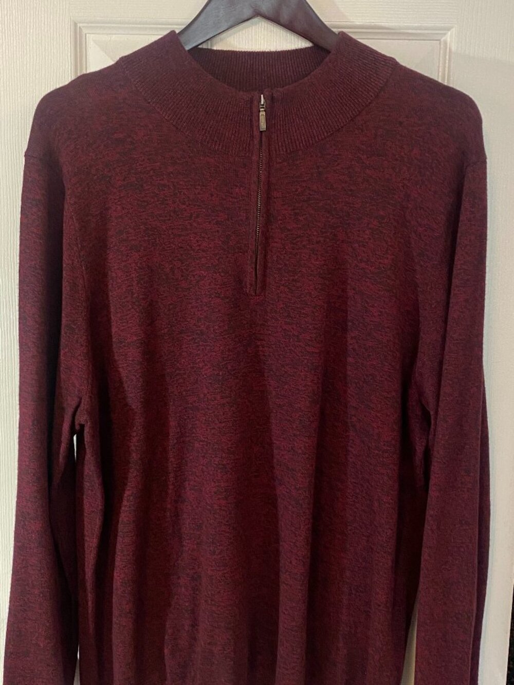 Burgundy Quarter-Zip Sweater